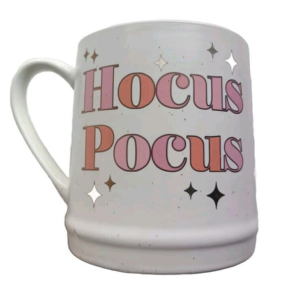 Cobwebs And Cauldrons Mug Hocus Pocus Double Sided Large Coffee Mug Pink Inside - Picture 1 of 4